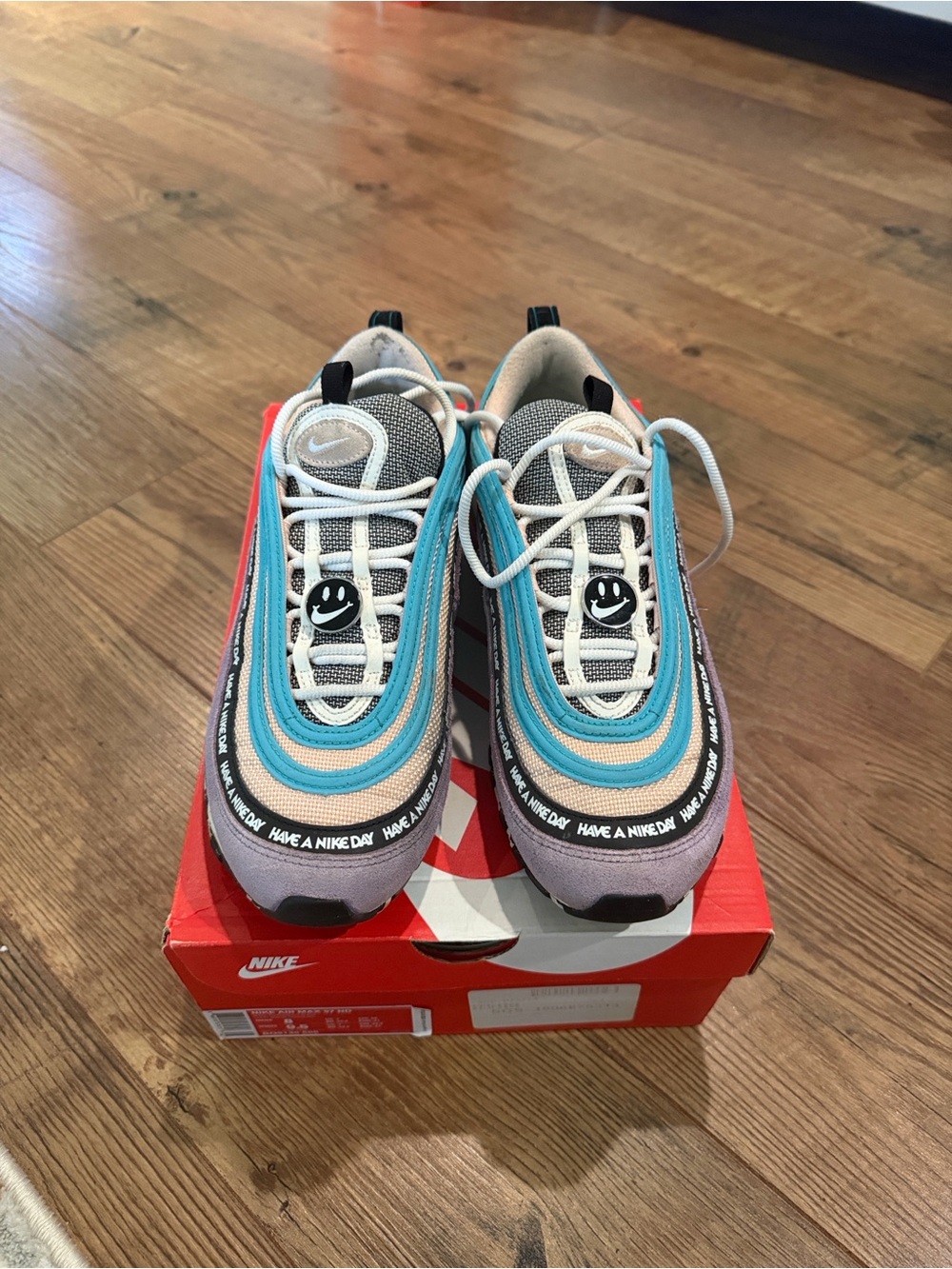 Nike Men’s Multicolor Air Max 97 with Teal and Pink Accents